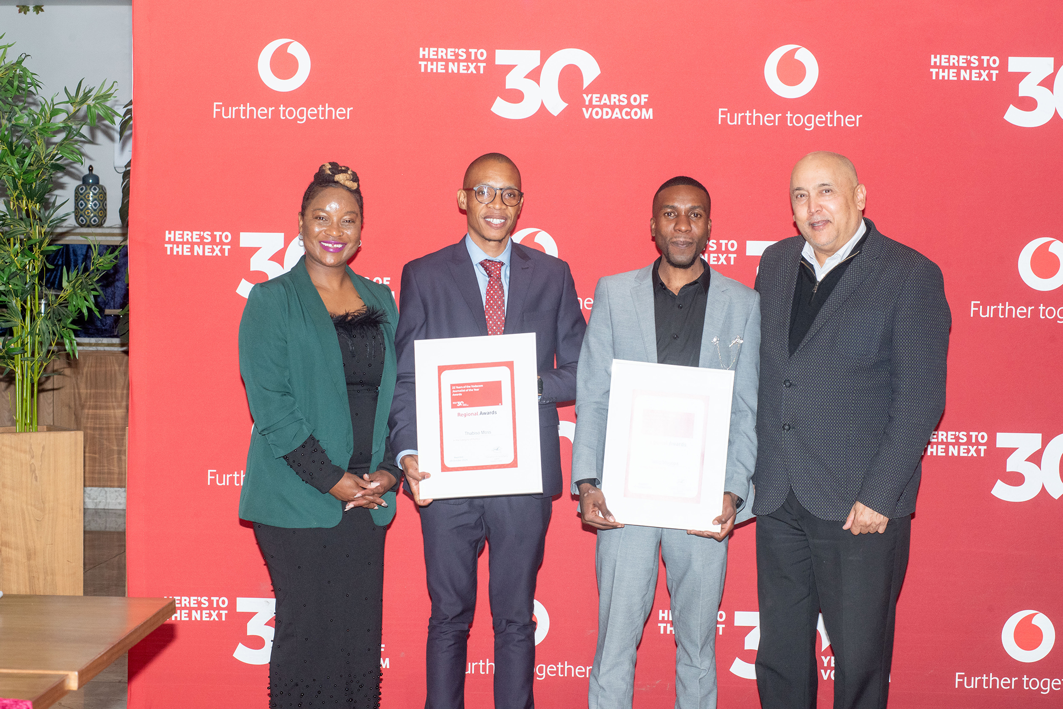 Free State, Northern Cape, North West and Limpopo regional winners for the 2024 Vodacom Journalist of the Year Awards