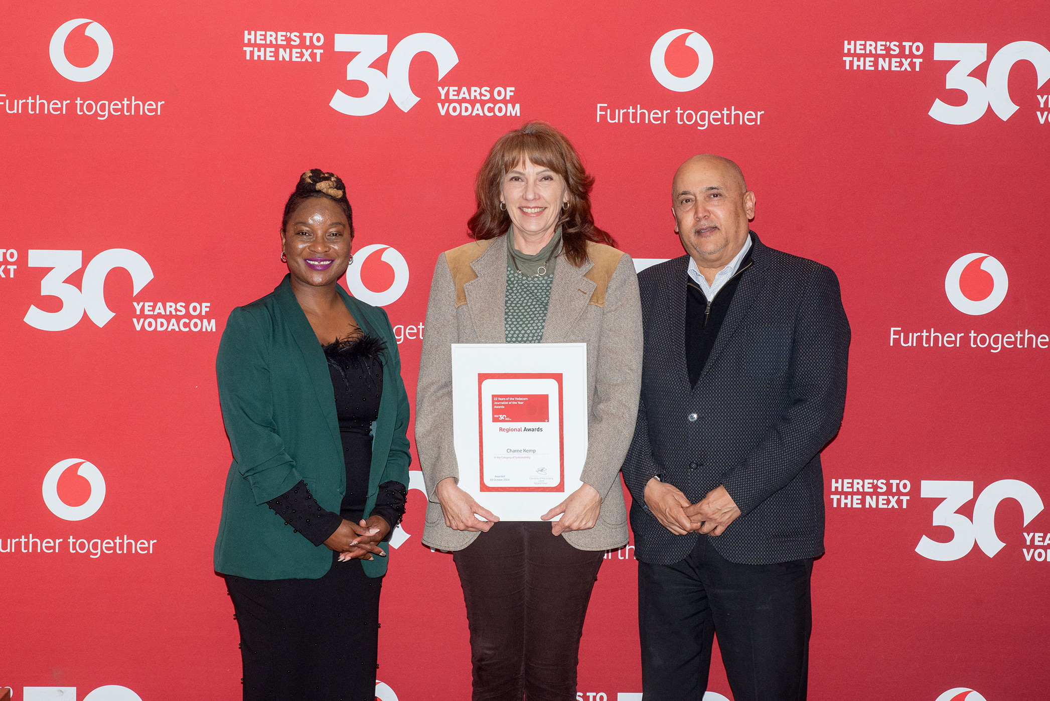 Free State, Northern Cape, North West and Limpopo regional winners for the 2024 Vodacom Journalist of the Year Awards