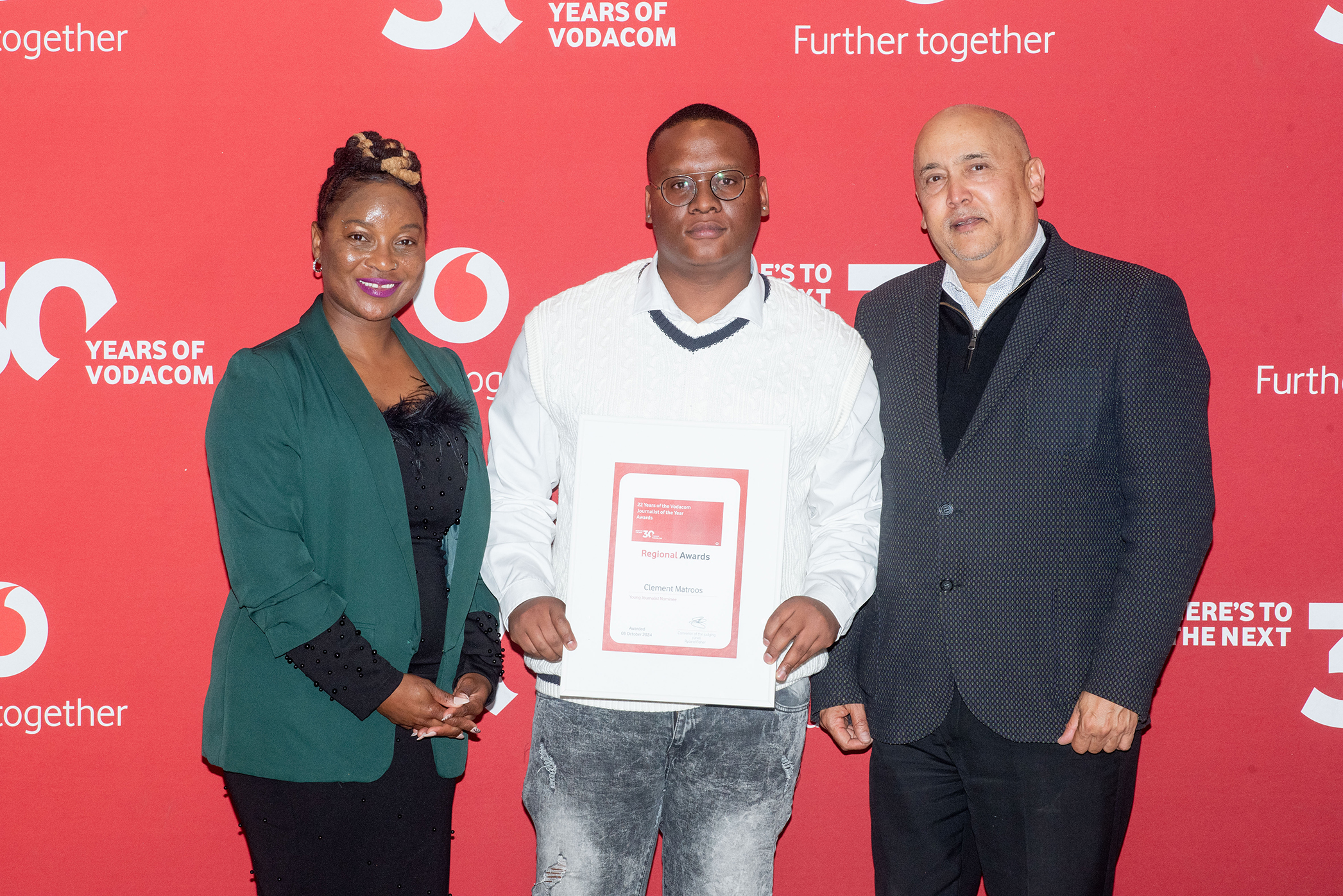 Free State, Northern Cape, North West and Limpopo regional winners for the 2024 Vodacom Journalist of the Year Awards