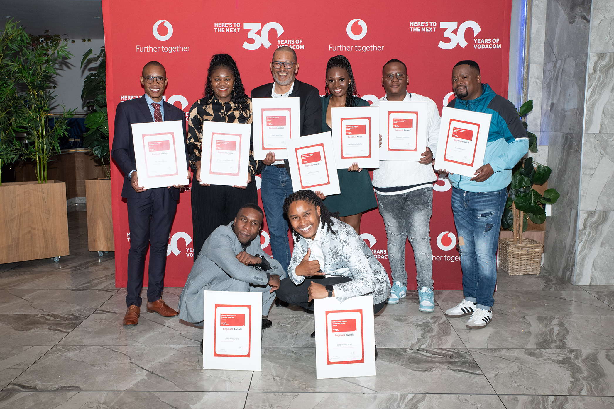 Free State, Northern Cape, North West and Limpopo regional winners for the 2024 Vodacom Journalist of the Year Awards